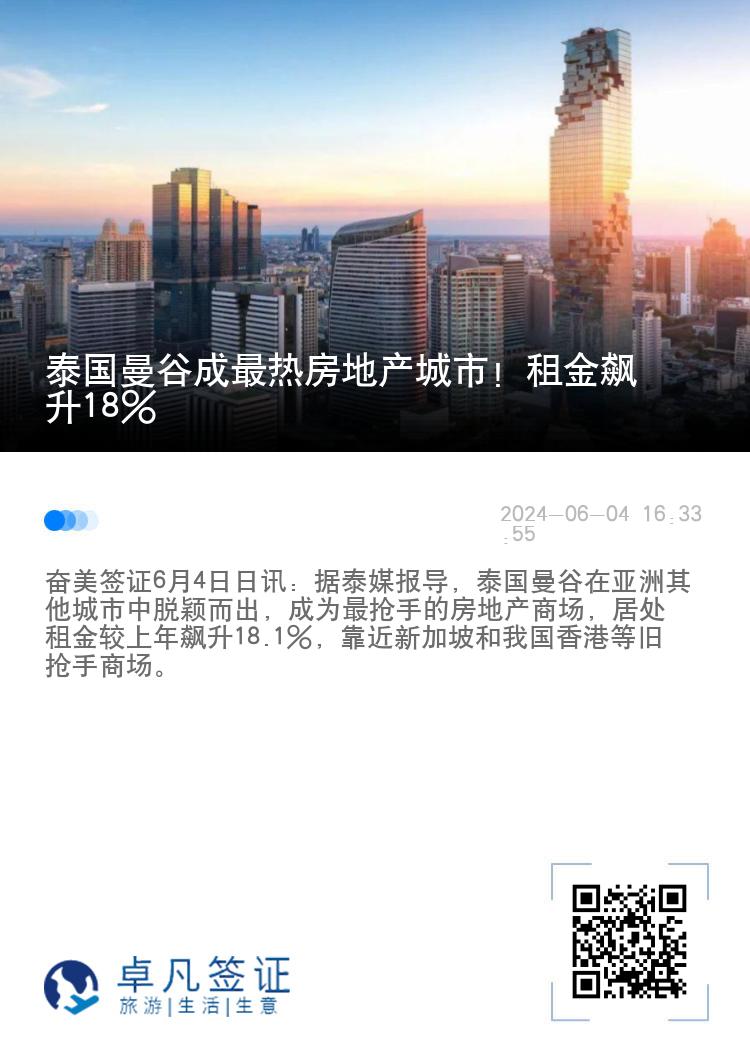 泰国曼谷成最热房地产城市！租金飙升18%