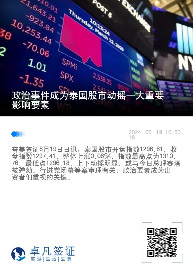 政治事件成为泰国股市动摇一大重要影响要素