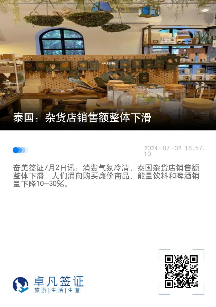 泰国：杂货店销售额整体下滑