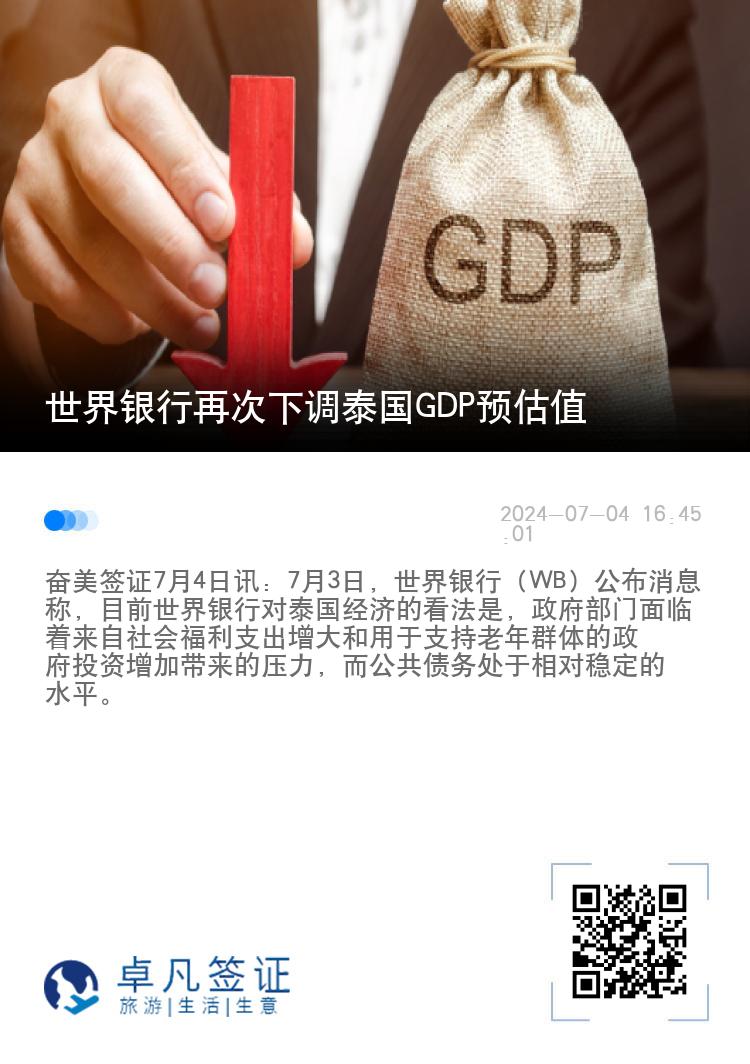 世界银行再次下调泰国GDP预估值