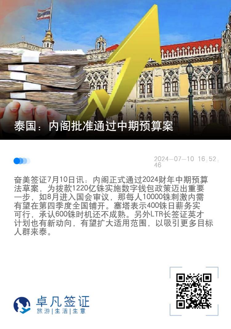 泰国：内阁通过中期预算案