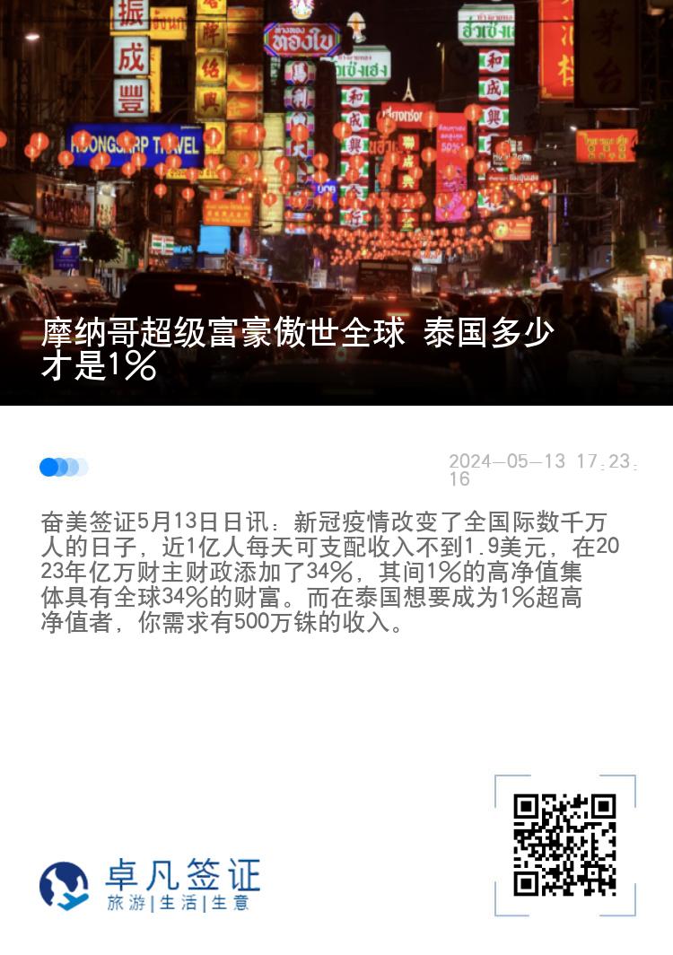 摩纳哥超级富豪傲世全球 泰国多少才是1%