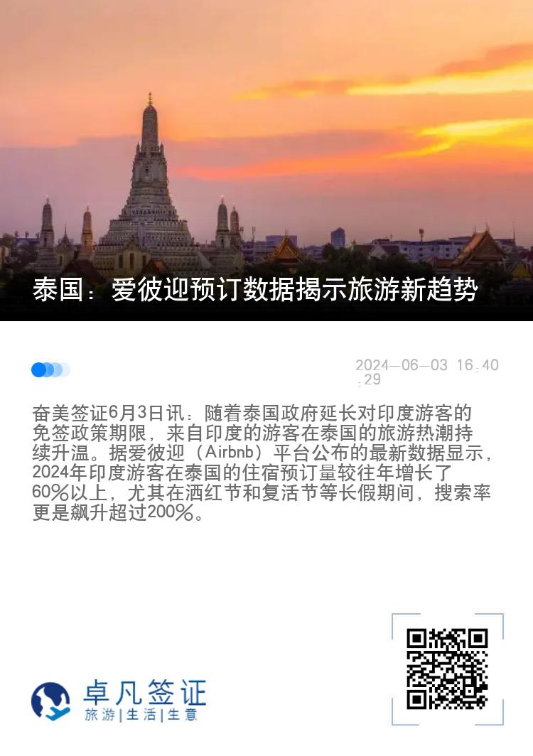 泰国：爱彼迎预订数据揭示旅游新趋势